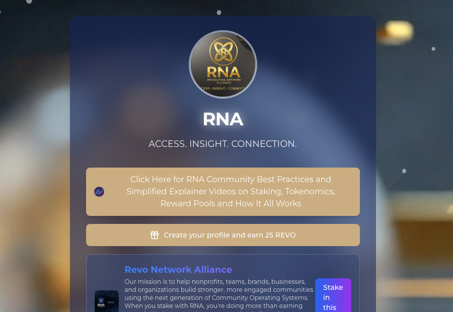Revo Network Alliance's Amped.Bio profile